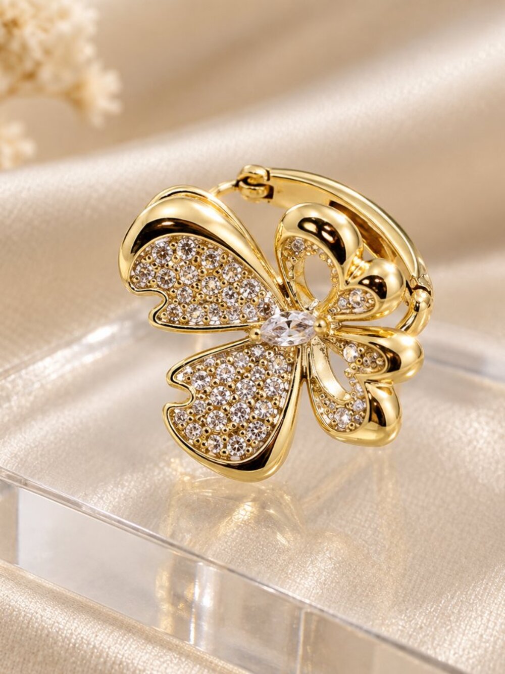 Crystal Butterfly Hoop Earrings-Sparking Statement Jewerly -Brand New ✨